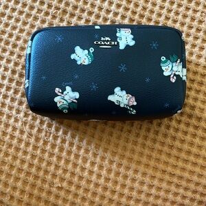 Coach boxy snowman cosmetic case